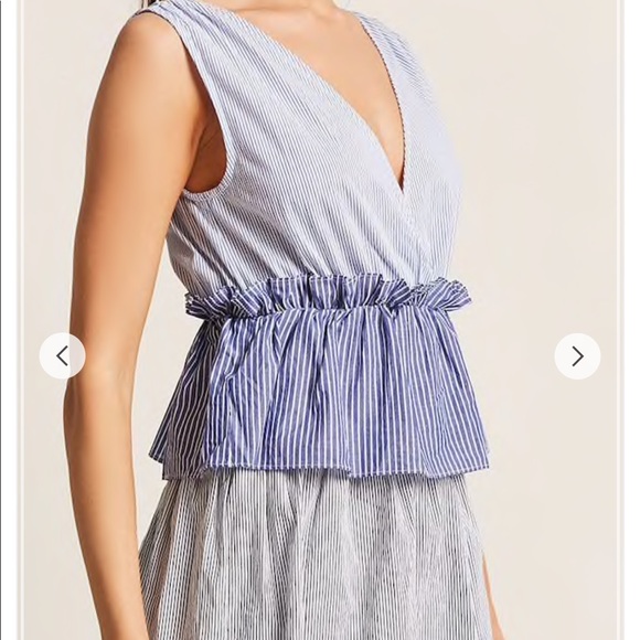 NWT Blue Stripe Tiered Midi Dress - Picture 3 of 12